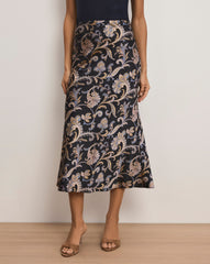 Clover Paisley Midi Skirt