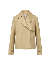 Heathcliff Cropped Leather Trench Coat