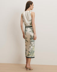 Kaliza Scarf-Print Midi Dress
