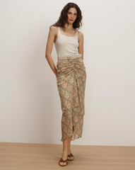 Sira Silk Midi Skirt