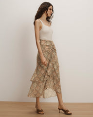 Sira Silk Midi Skirt