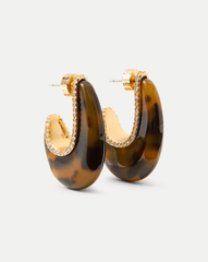 Resin J-Hoop Earring