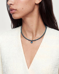 Teal Cord Pendant Necklace