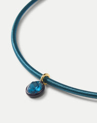 Teal Cord Pendant Necklace
