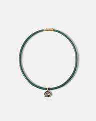 Green Leather Pendant Necklace
