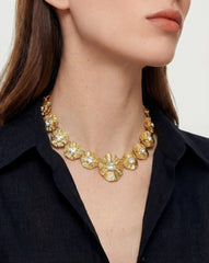 Gold Floral Statement Necklace