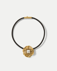 Floral Pendant Cord Necklace