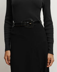 Elsy Leather-Buckle Belt