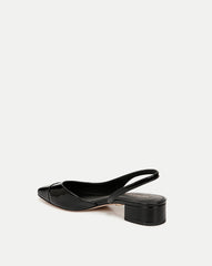 Cecile Leather Cap-Toe Slingback