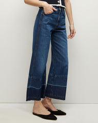 Taylor Released Hem Cropped Wide-Leg Jean