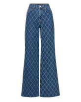 Taylor Diamond Printed Wide-Leg Jean