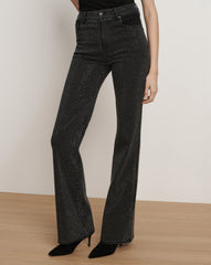 Crosbie Rhinestone Slim Wide-Leg Jean