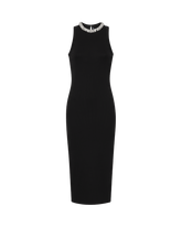 Jordyn Embellished-Collar Midi Dress