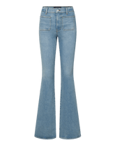 Beverly Patch-Pocket Skinny-Flare Jean