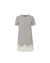 Rhue Striped Lace-Hem Mini Dress