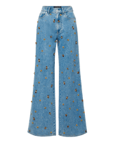 Kasey Embellished Wide-Leg Jean