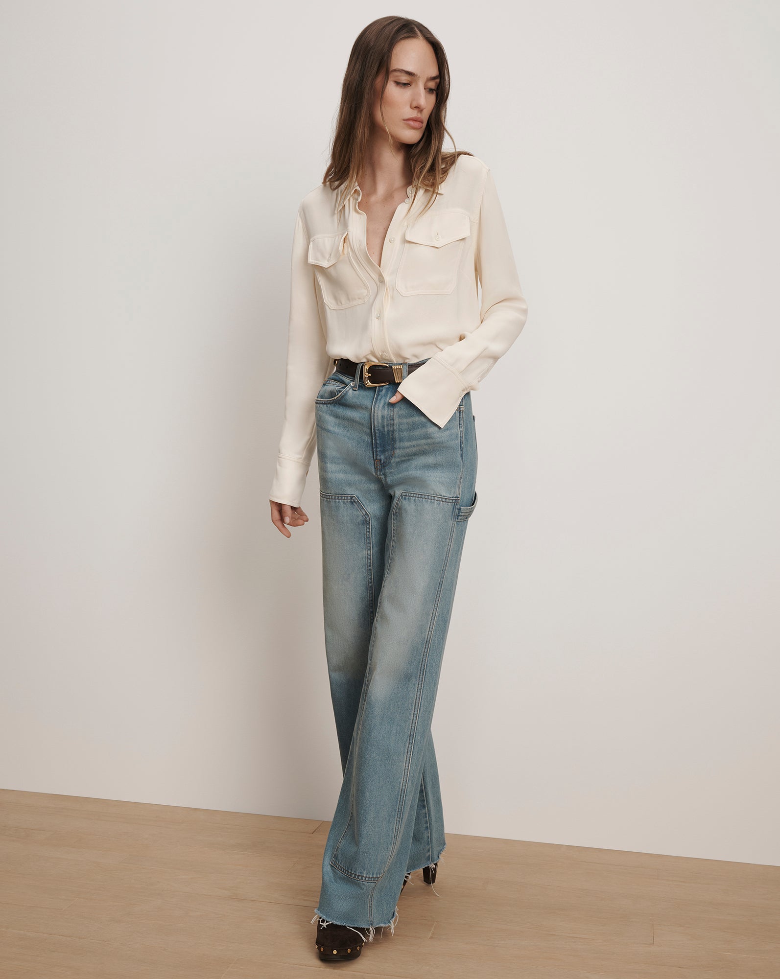 Arch Embellished Leather Belt