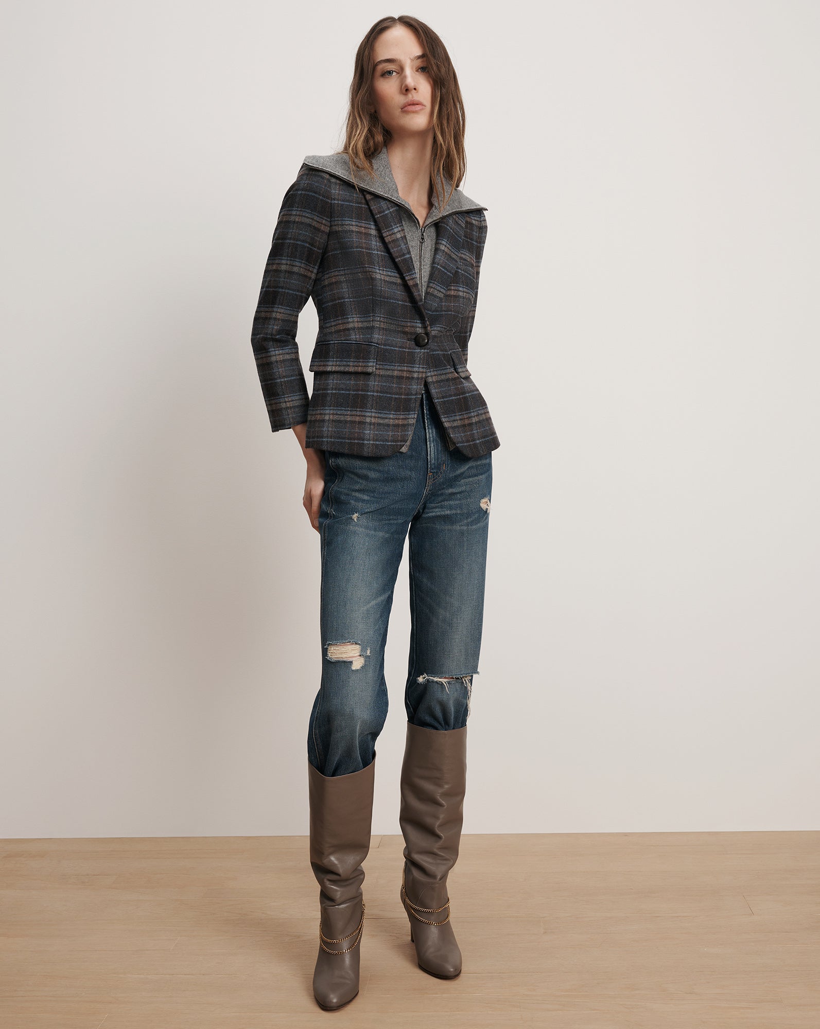 Schoolboy Plaid Dickey Jacket