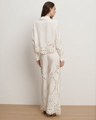Aderes Eyelet Button-Down Shirt