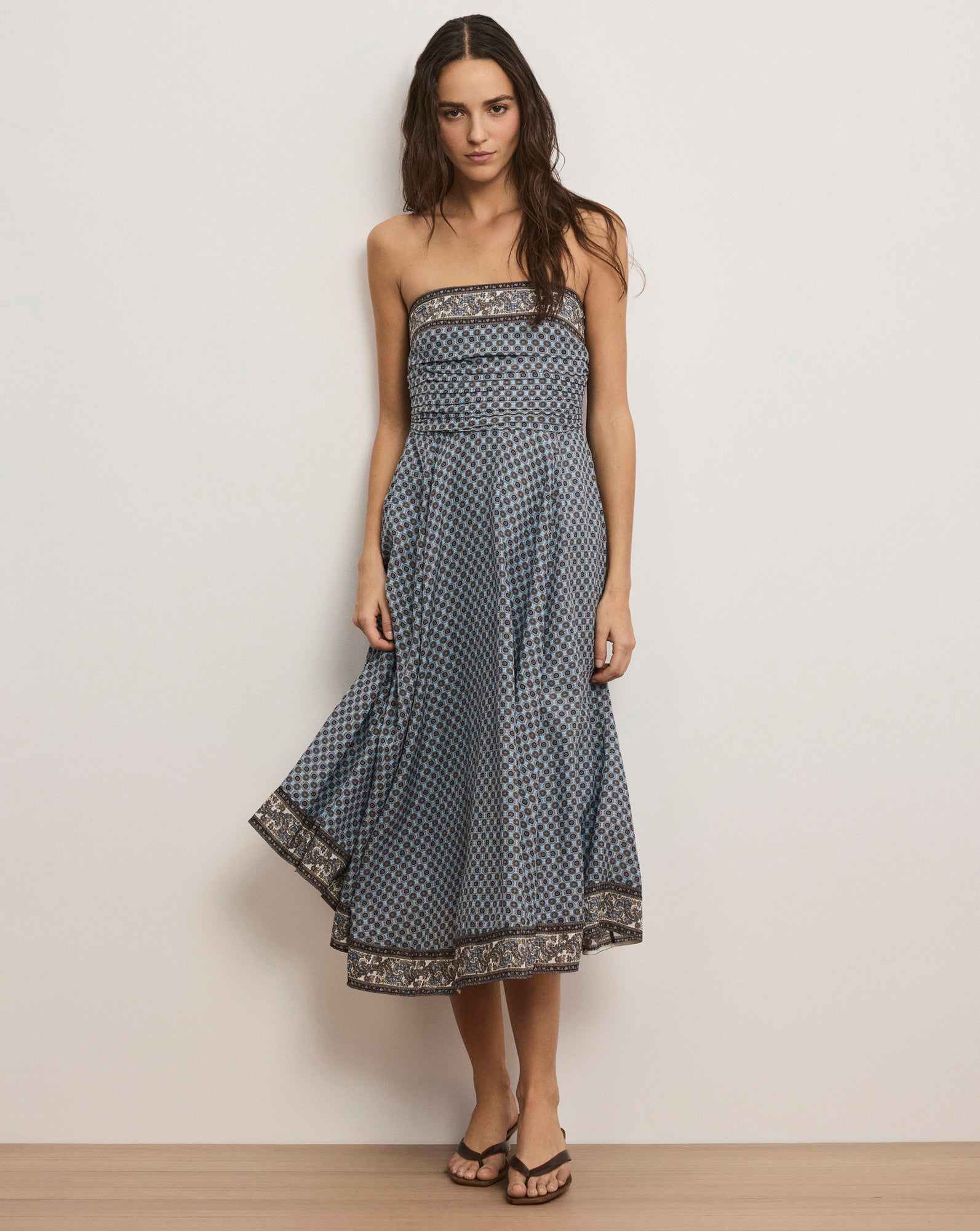 Lana Scarf-Print Midi Dress