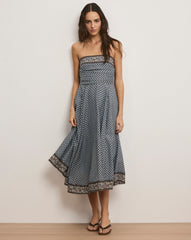 Lana Scarf-Print Midi Dress
