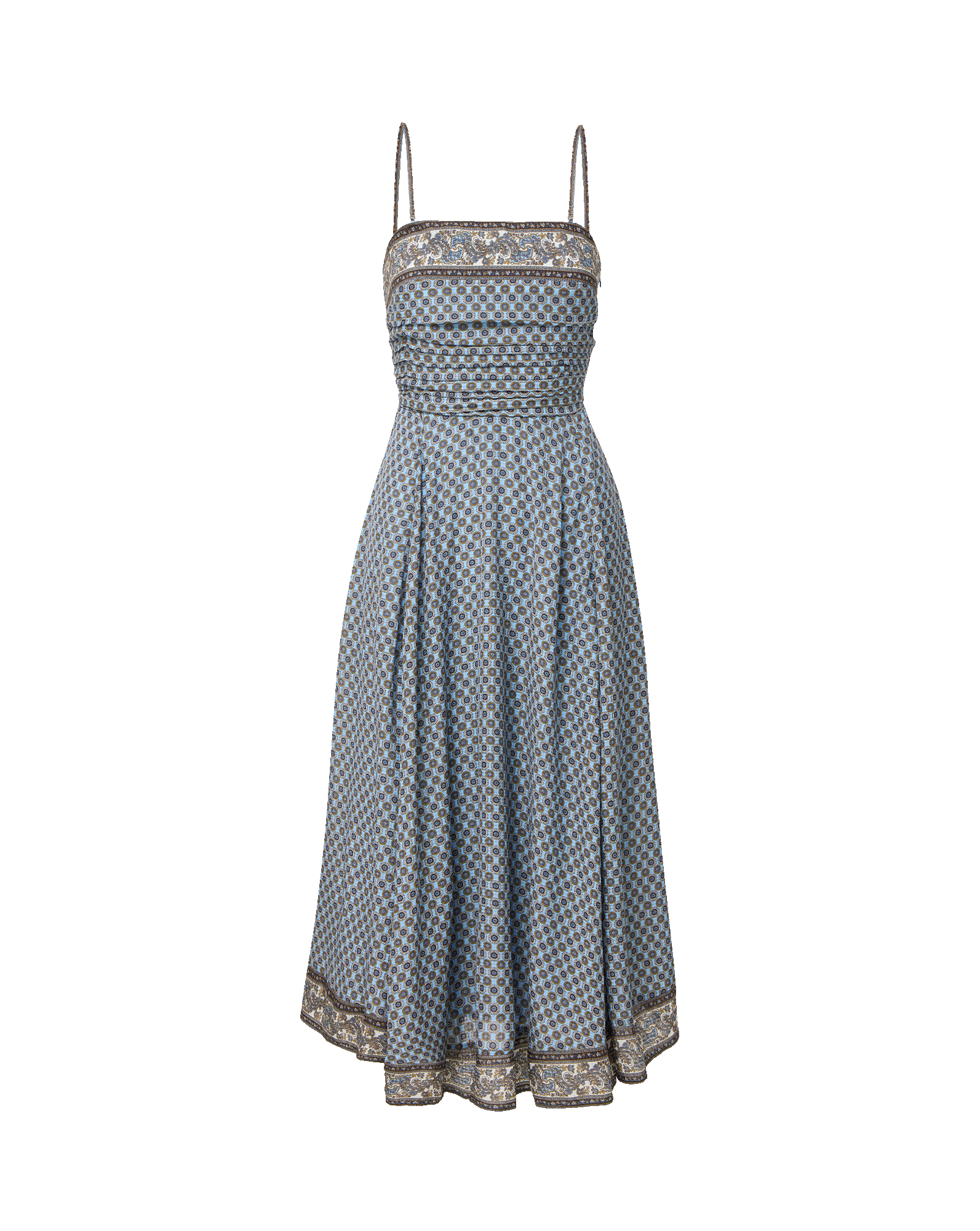 Lana Scarf-Print Midi Dress