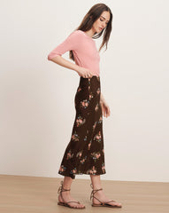 Clover Floral Midi Skirt