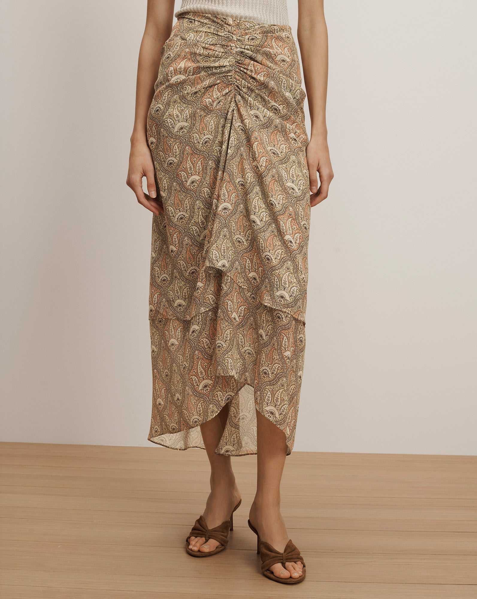 Sira Silk Midi Skirt
