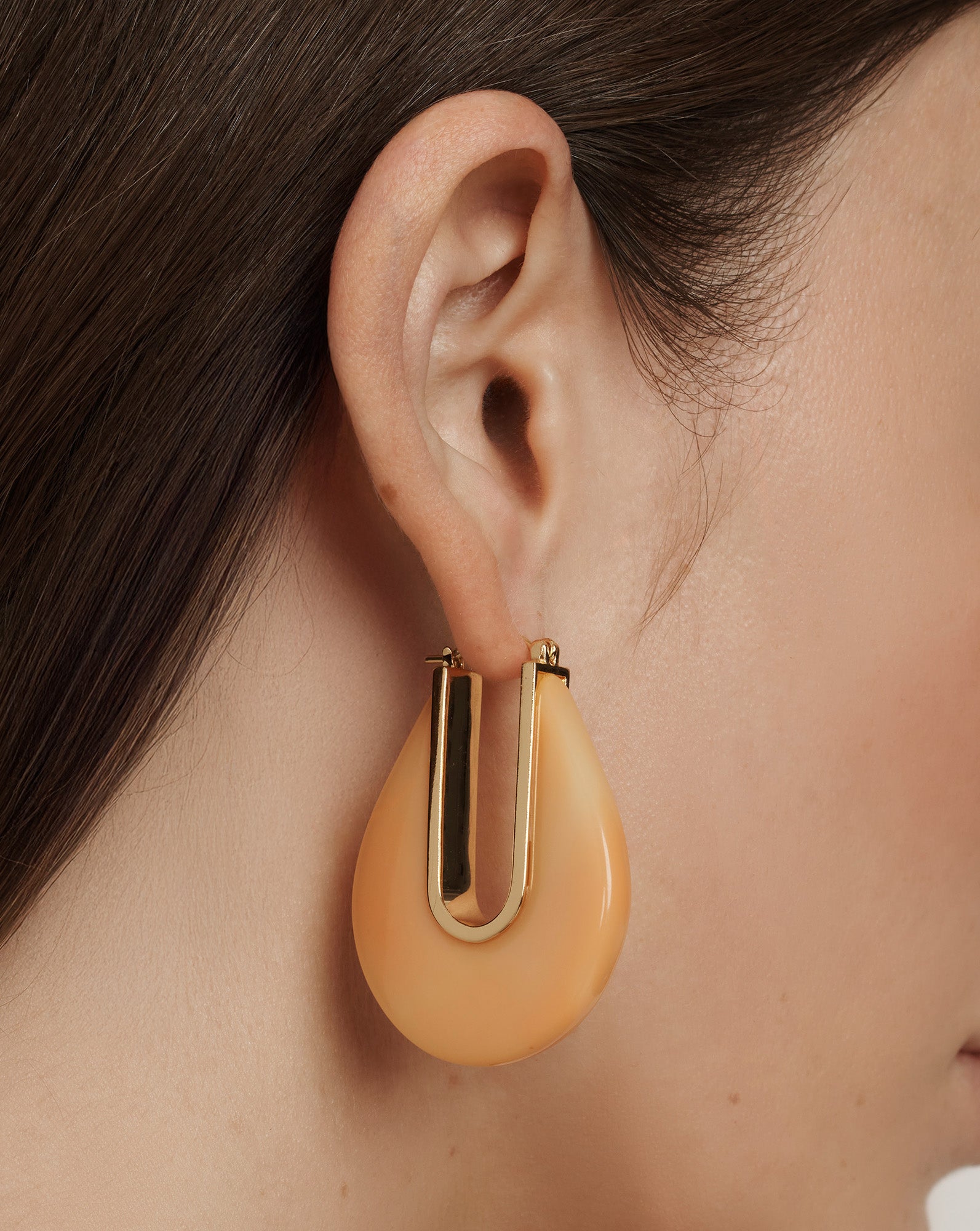 Resin Drop Hoop Earring