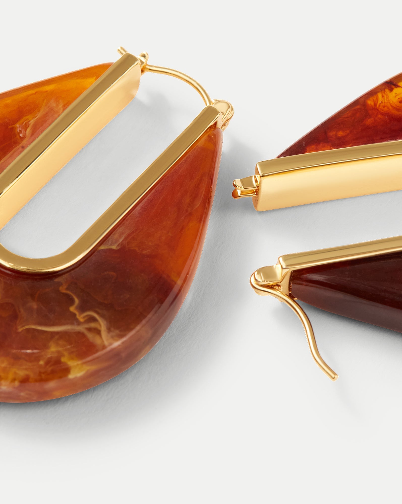 Resin Drop Hoop Earrings
