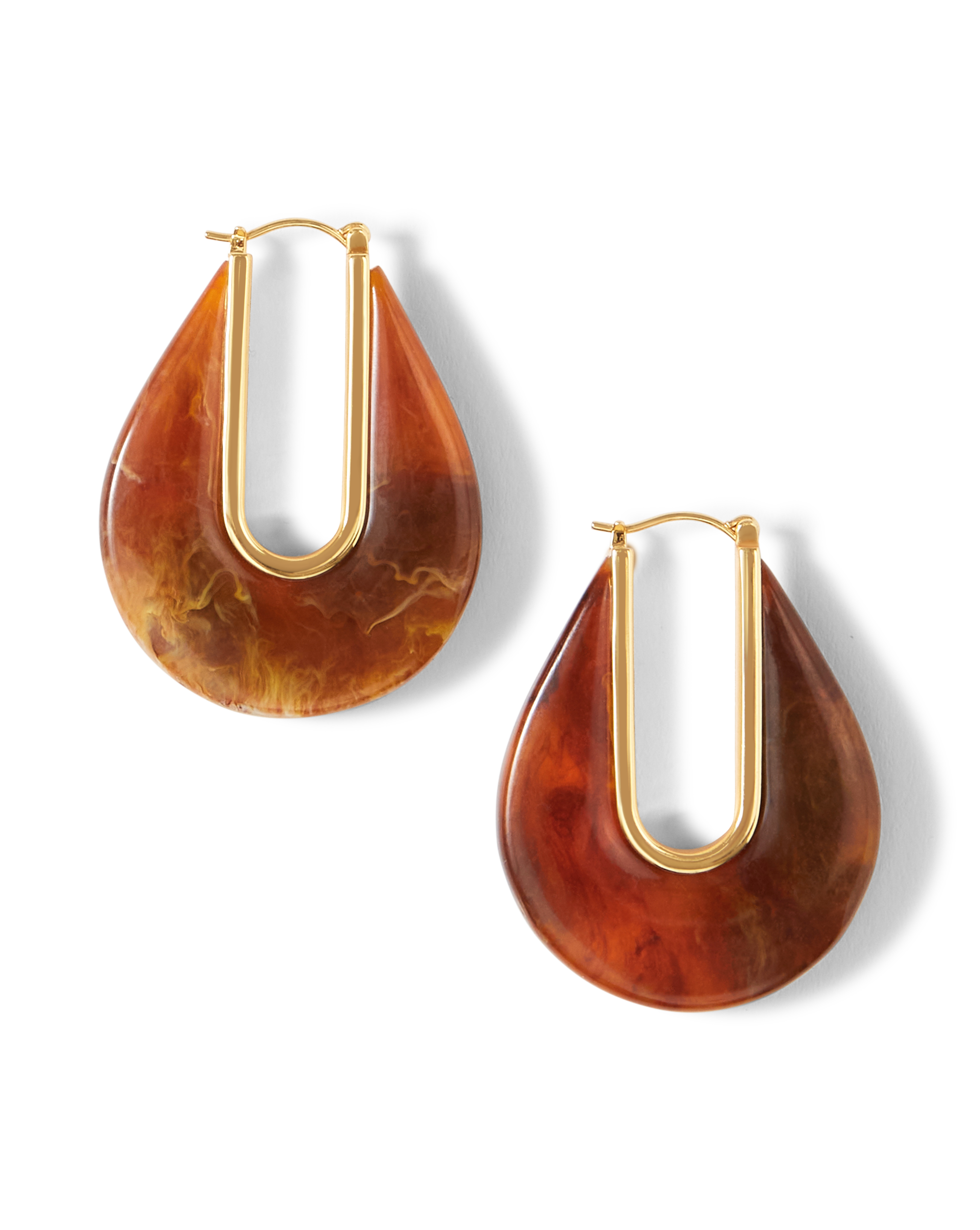 Resin Drop Hoop Earrings