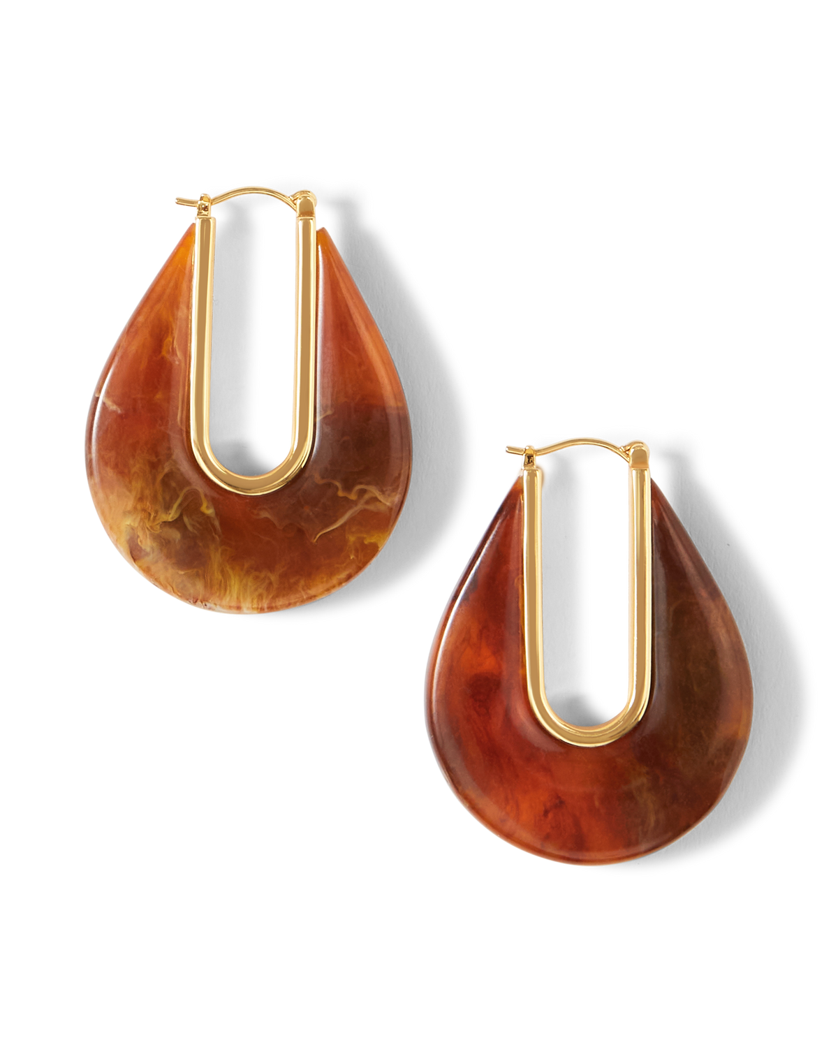 Resin Drop Hoop Earrings