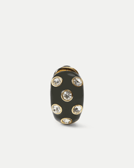 Crystal and Enamel Huggie Hoop
