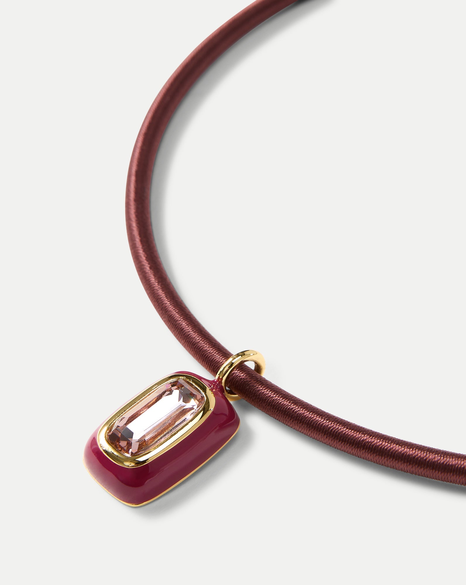 Burgundy Cord Pendant Necklace