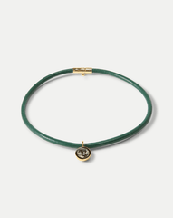 Green Leather Pendant Necklace