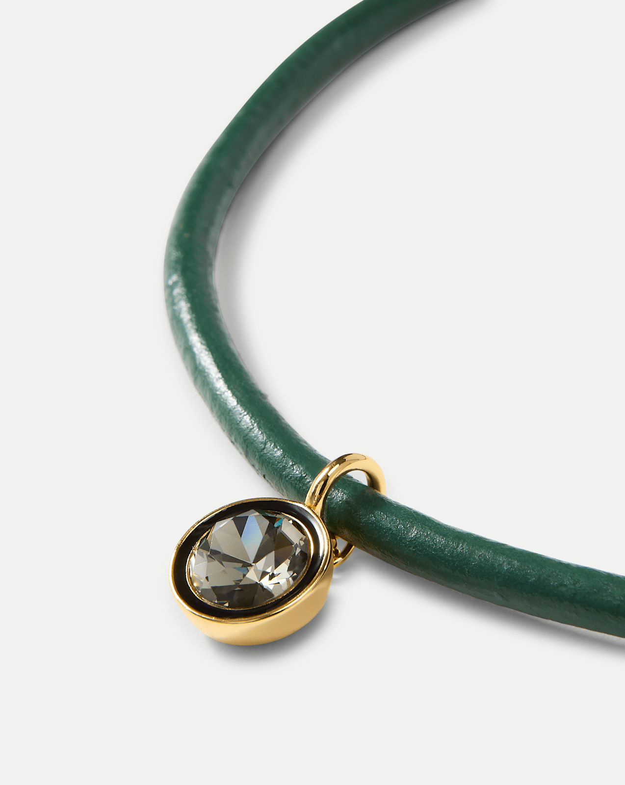 Green Leather Pendant Necklace