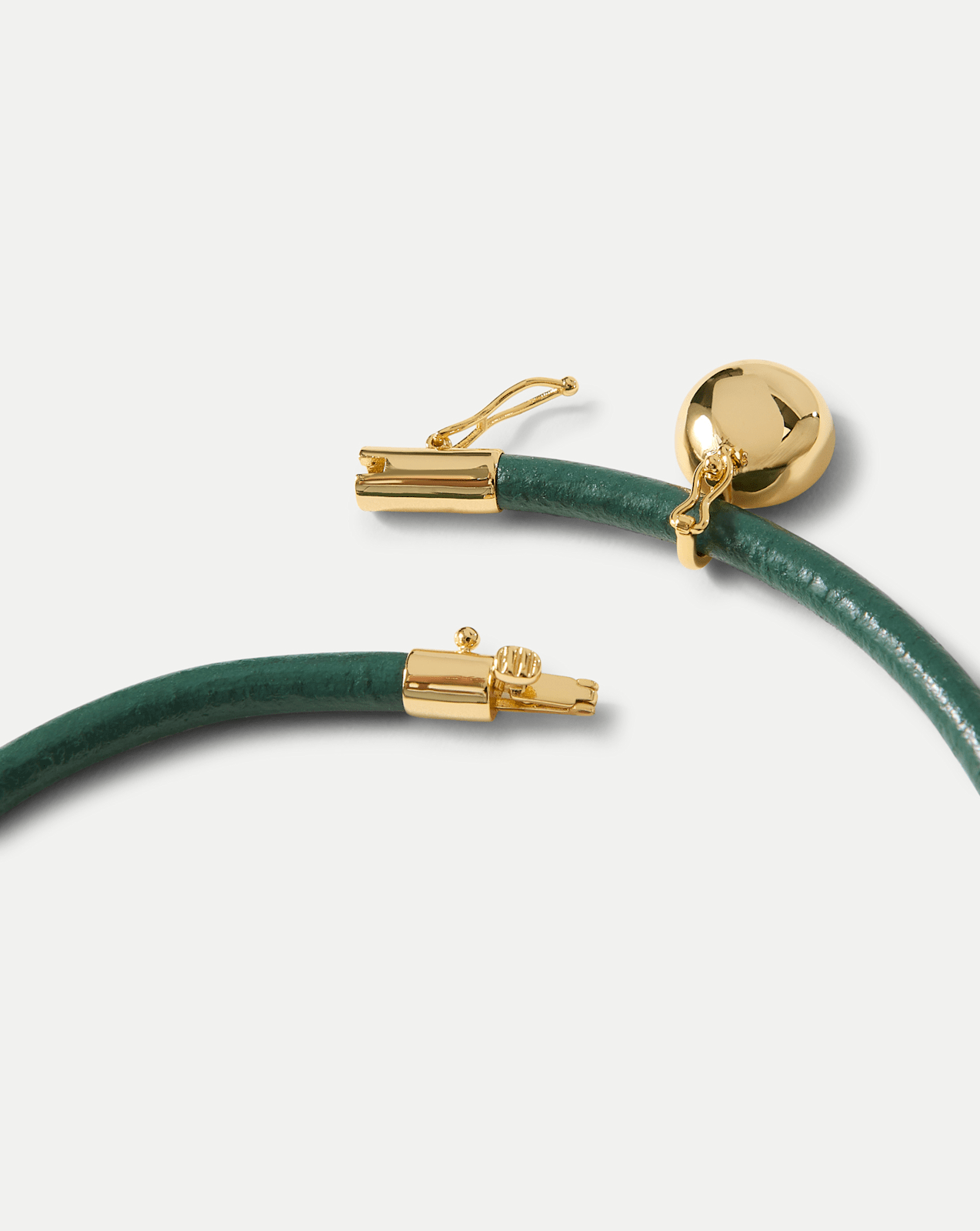 Green Leather Pendant Necklace