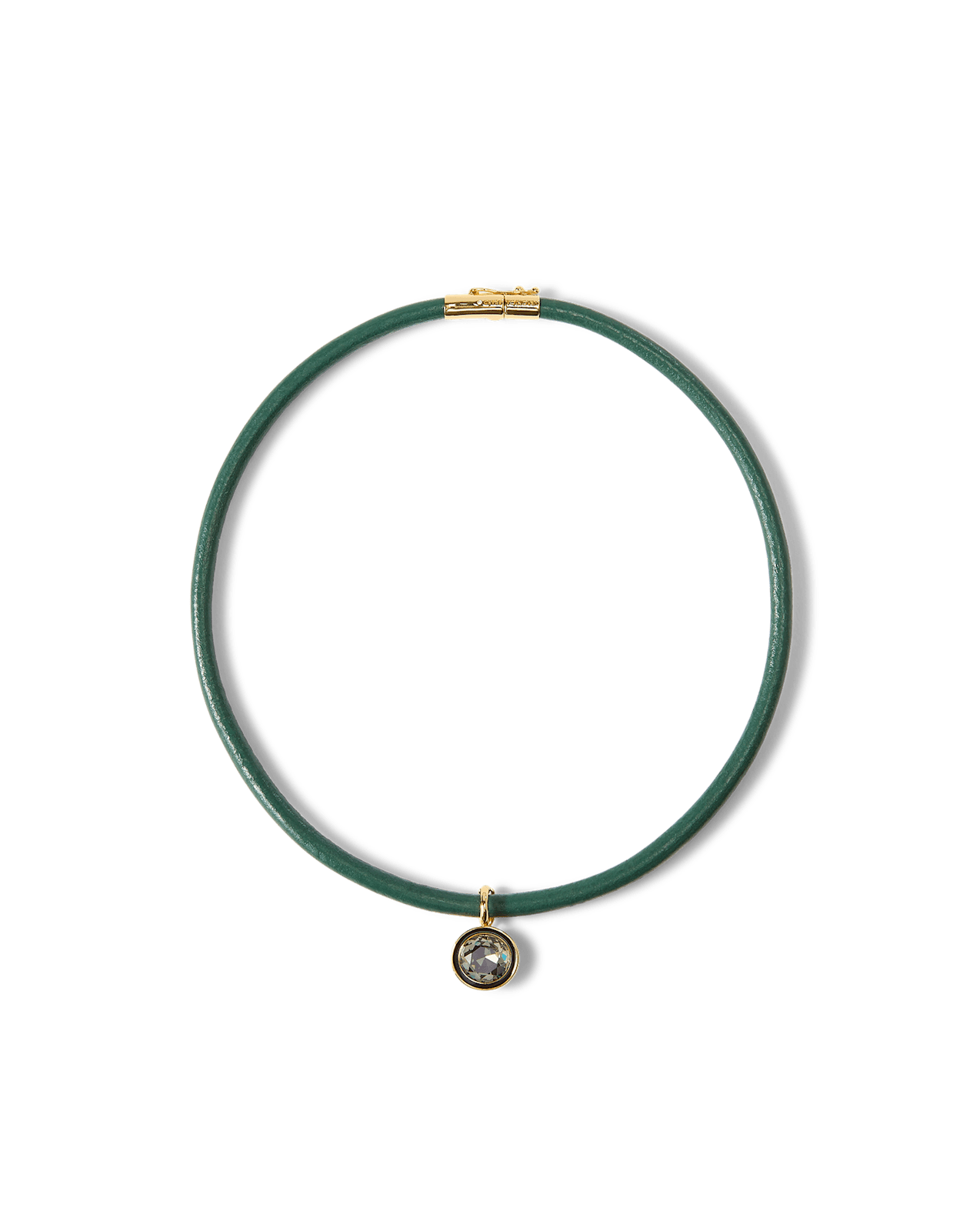 Green Leather Pendant Necklace
