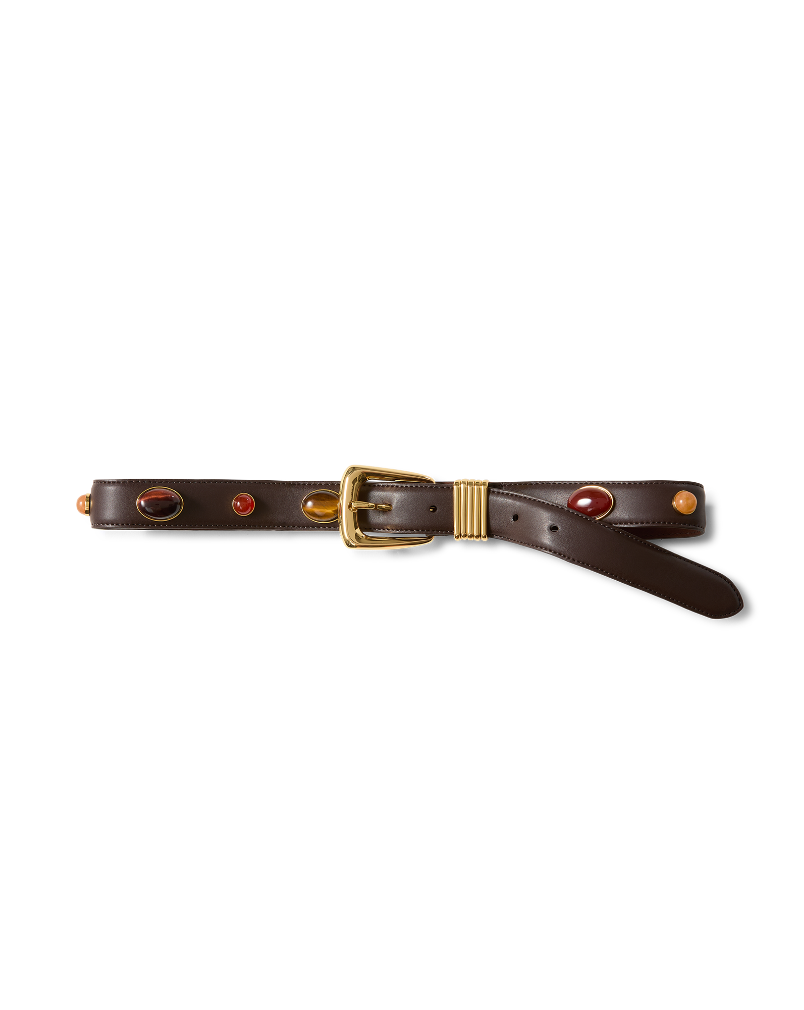 Arch Embellished Leather Belt