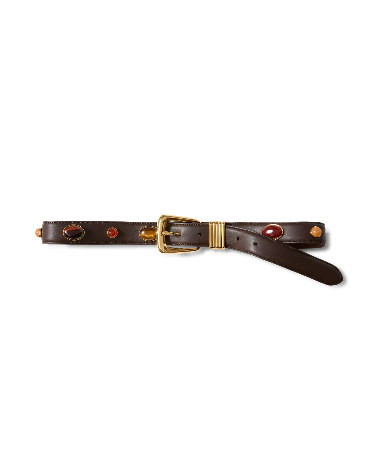 Arch Embellished Leather Belt