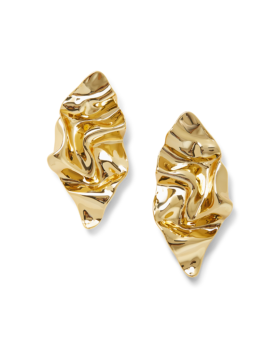 Crumpled Gold Earrings