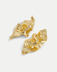 Crumpled Gold Earrings