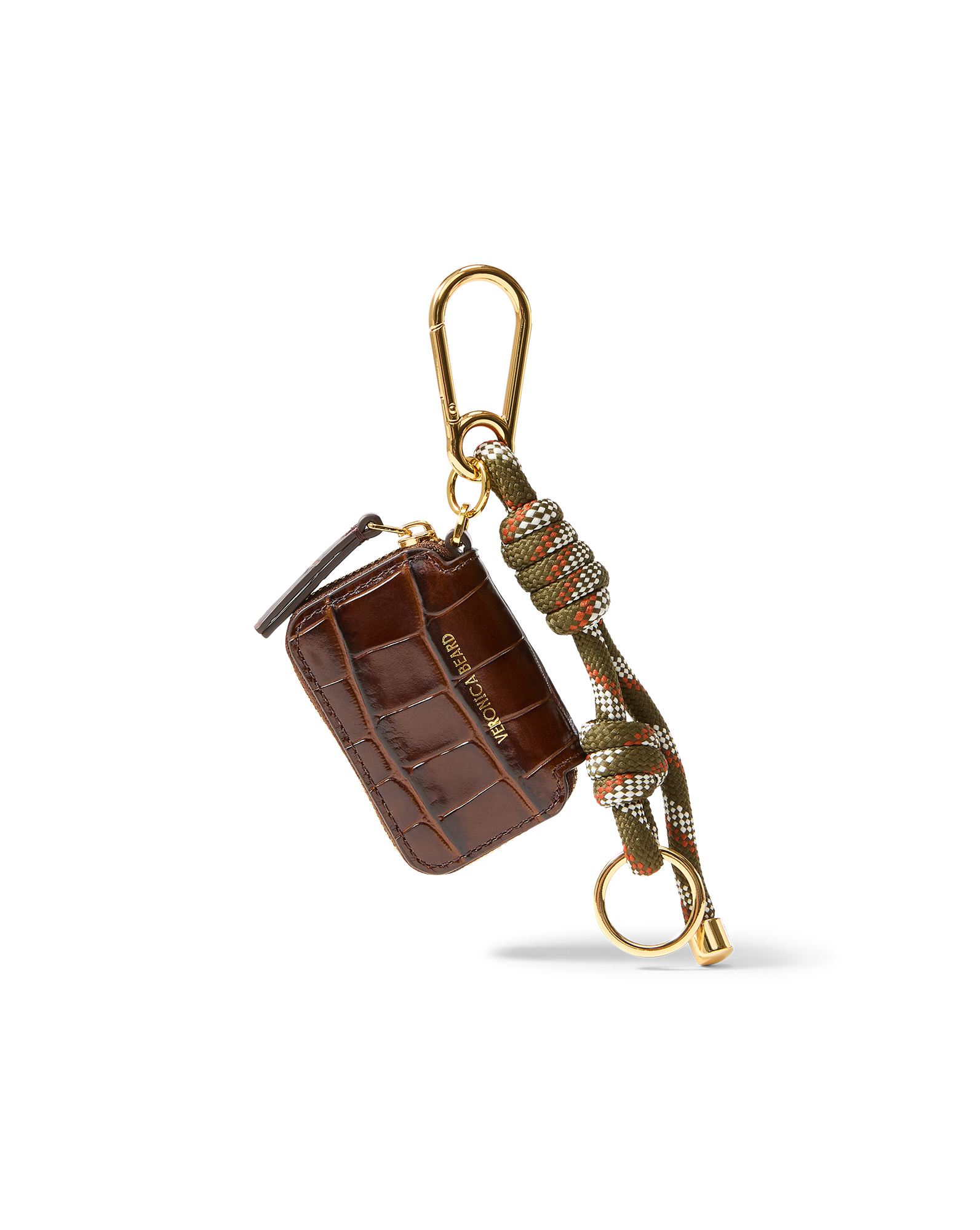 Croc-Embossed Zip Pouch Bag Charm