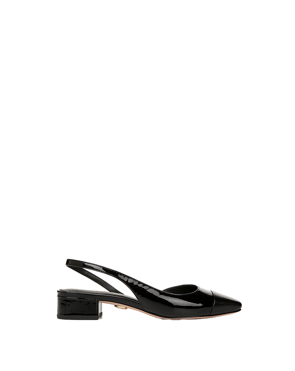 Cecile Leather Cap-Toe Slingback