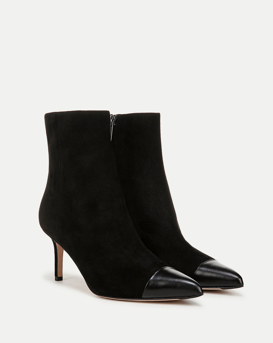 Lisa Cap-Toe Mid-Heel Bootie