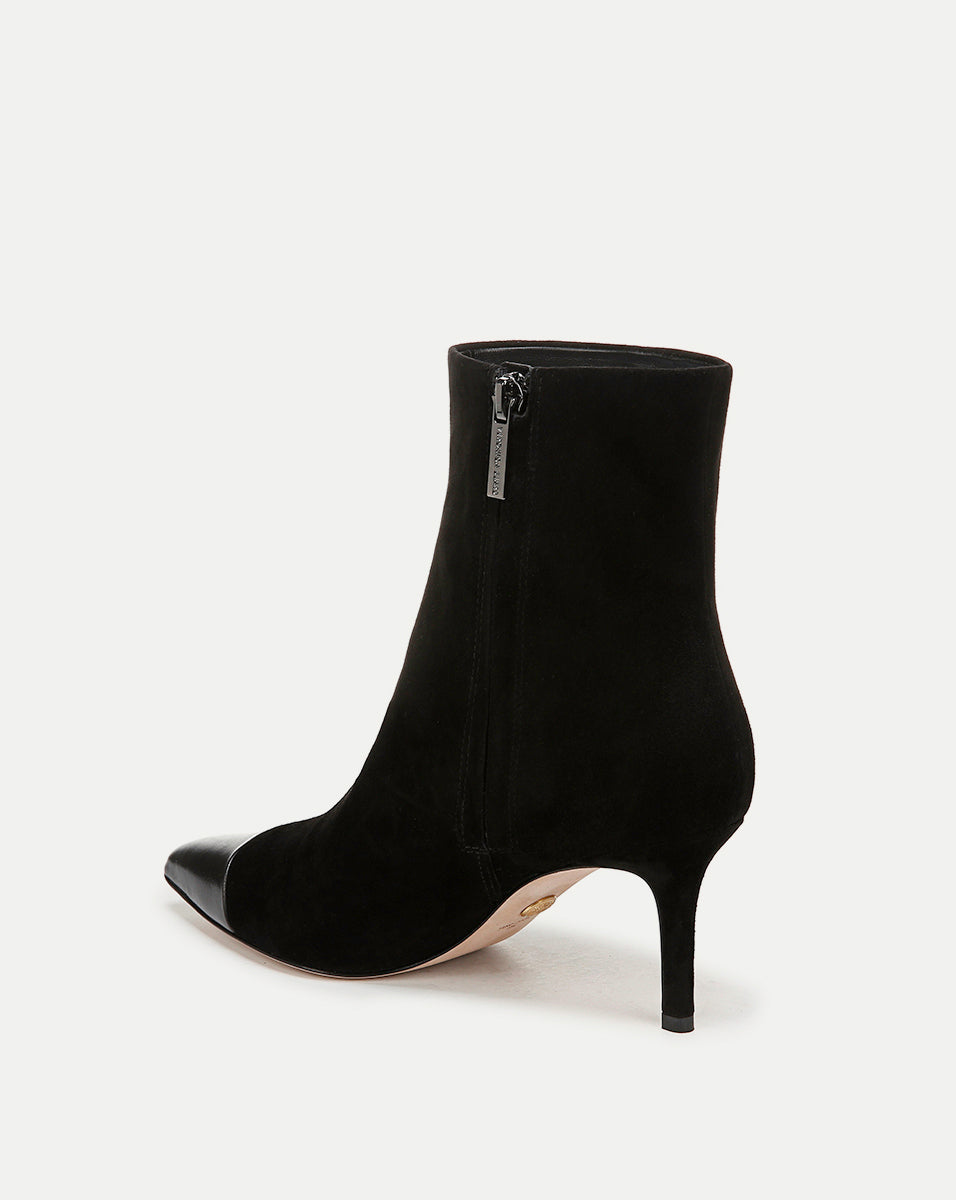 Lisa Cap-Toe Mid-Heel Bootie