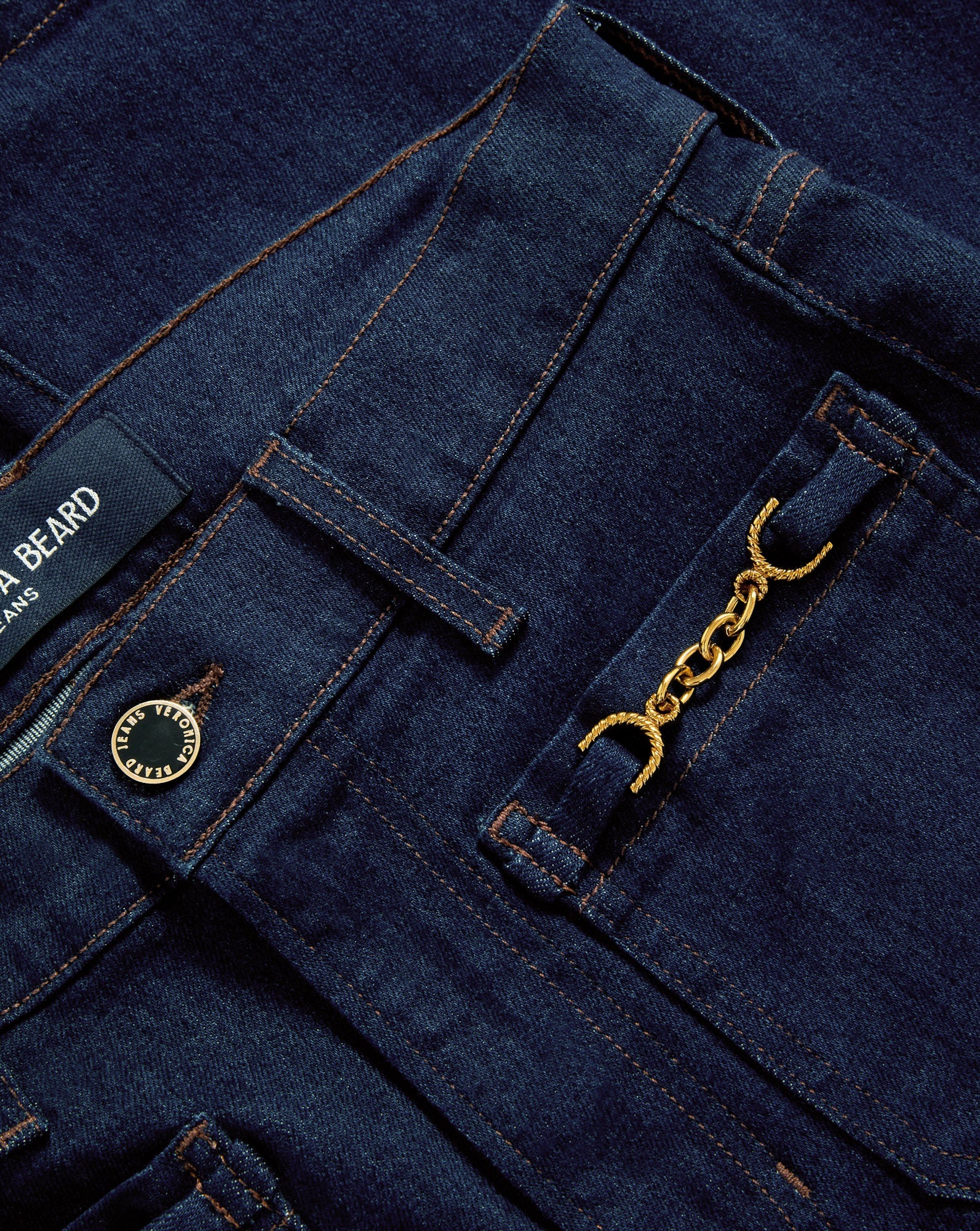 Beverly Chain-Pocket Skinny-Flare Jean