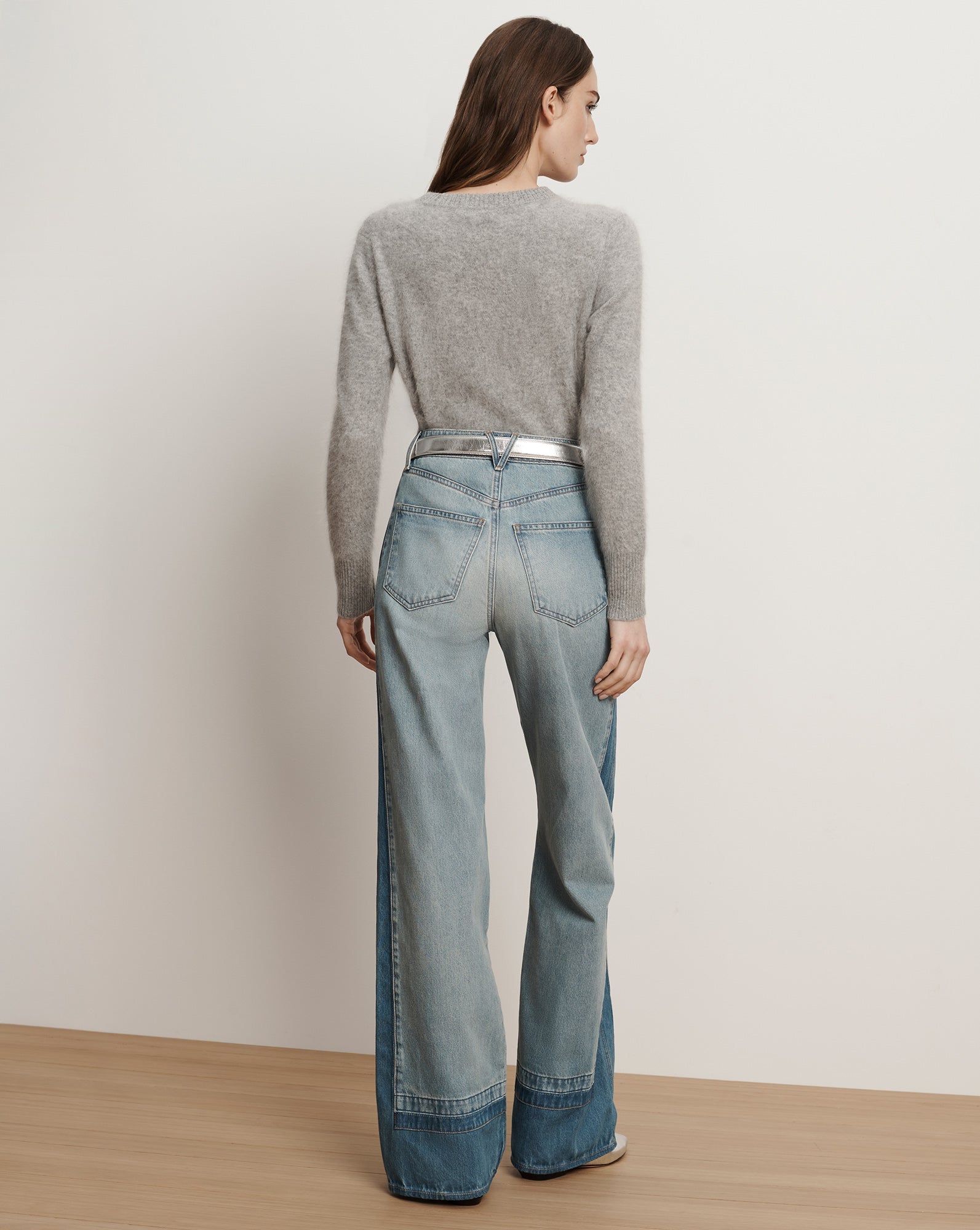 Taylor Color-Block Wide-Leg Jean