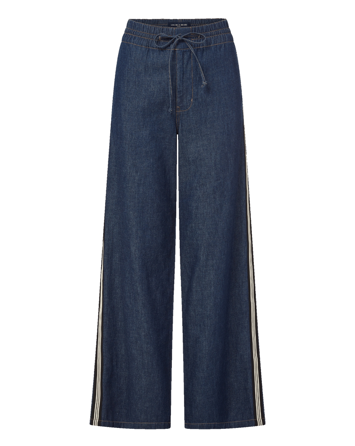 Taylor Track-Stripe Wide-Leg Jean