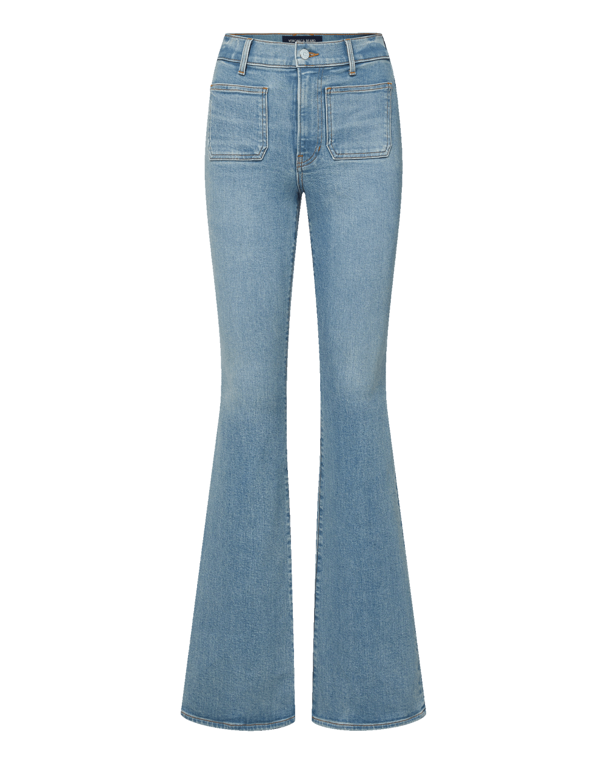 Beverly Patch-Pocket Skinny-Flare Jean